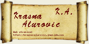 Krasna Alurović vizit kartica